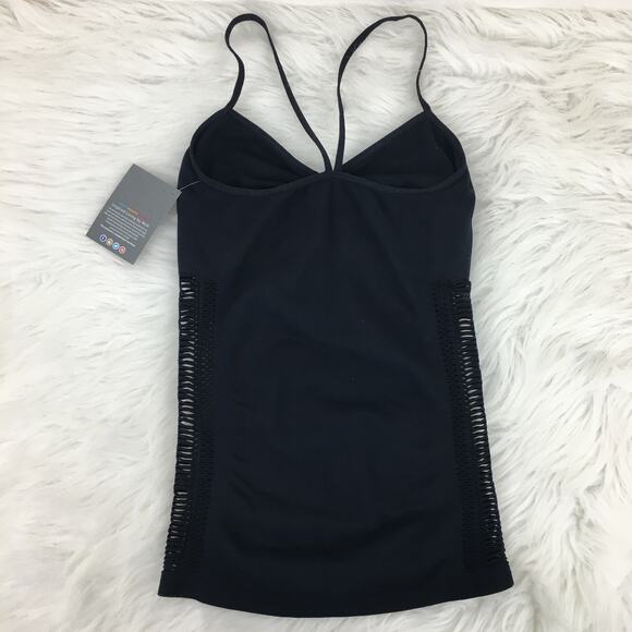 Nux Small Black Mesh Sides Workout Tank New - Picture 5 of 10